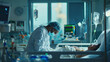 © Kara - A doctor treating a patient in the intensive care unit, surrounded by medical equipment and monitors.