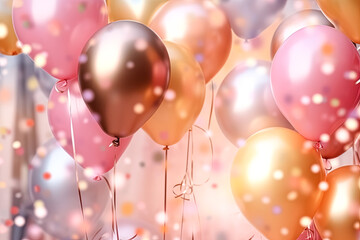 Wall Mural - a bunch of colorful balloons are floating in the air, creating a festive and joyful atmosphere. the 