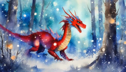 Wall Mural - dragon in the night