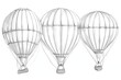 © artemstepanov - Hot air balloon set, contour drawings for design