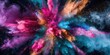© Ashalina - A colorful explosion of confetti with a blue and pink swirl. Generate AI image