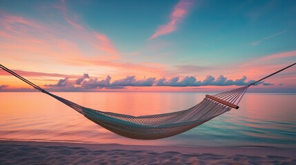 Wall Mural - A hammock hanging over the sea