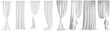 © creativenergy.it - Elegant white sheer curtains bundle, different drapery styles, semi-transparent
