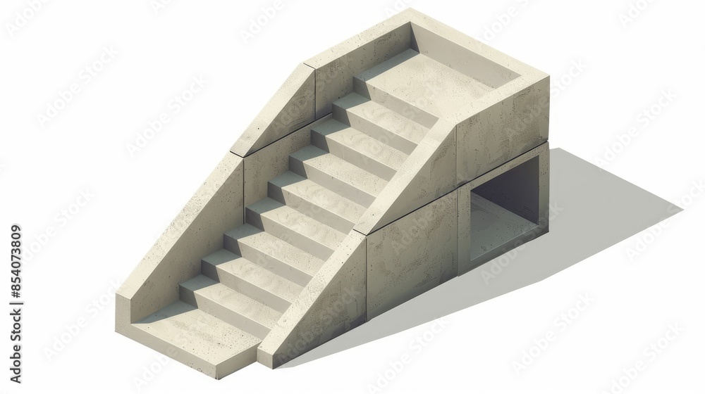 Isometric icon of precast concrete stairs Stock Illustration | Adobe Stock