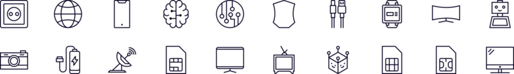 Wall Mural - Electronics modern web icons for infographics. Simple linear illustration for apps, sites, infographics