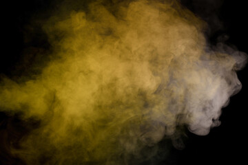 Wall Mural - White steam on a black background.