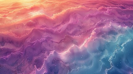 Wall Mural - A colorful ocean wave with a purple and blue background