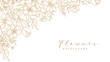 © Feodora_21 - Golden flower frame. Corner. Luxury pattern with a bouquet of flowers, branches, leaves. Vector illustration with drawn elegant vintage botanical decorative elements