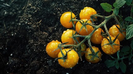 Wall Mural - The yellow ripe tomatoes