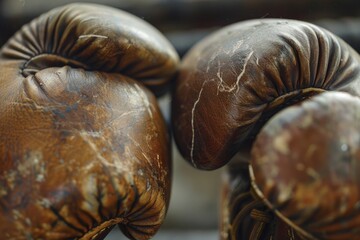Wall Mural - A detailed view of a pair of boxing gloves