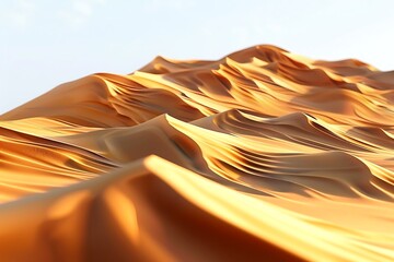 A series of sand dunes, with the wind sculpting their shapes in real-time