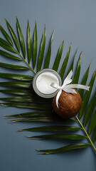 Wall Mural - cream with coconut and leaf