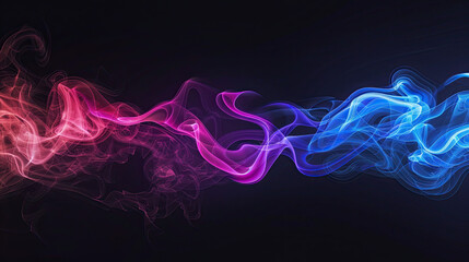 Sticker - Abstract colorful smoke neon light isolated on black background