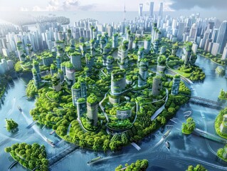 Eco-friendly. carbon neutral, green economy, sustainable business and smart cities