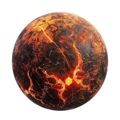 lava planet isolated on white background