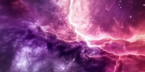 Vibrant purple galaxy with stars and nebula
