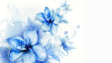 Stylish blue floral piece: modern elegance and tranquil nature