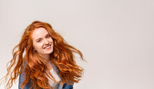 Radiant Woman With Red Hair Smiling Free Stock Photo - Public Domain ...