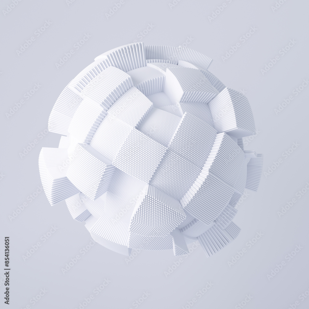 Random Sphere Texture 3d render of spherical shape with random blocks. Dynamic futuristic ...