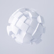 © Михаил Богданов - 3d render of spherical shape with random blocks. Dynamic futuristic background.