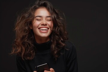 Poster - Femme avec téléphone mobile