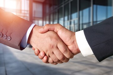 Poster - Handshake of business people agreement and support