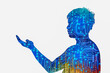 © STOCK PHOTO 4 U - Silhouette of Person with Circuit Board Pattern Representing Technology and Human Connection