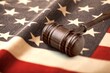 © BillionPhotos.com - Judge's wooden gavel and USA flag