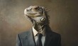 © Olha - image of unrecognizable man in formal suit with iguana head