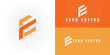 © Miftakhul - Abstract initial hexagon letters EF or FE logo in orange color isolated on multiple background colors. The logo is suitable for construction company logo vector design illustration inspiration