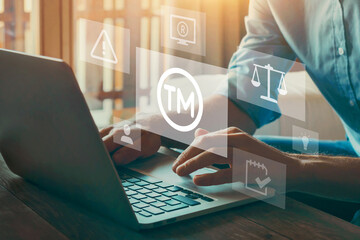 registered trademark tm concept with icons, brand