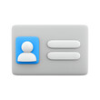 © marliyah - A blue ID card icon, featuring a user profile image and lines representing text. The icon is designed with a smooth, minimalist aesthetic for digital use.