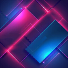 Wall Mural - Simple geometric neon lights glowing background