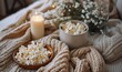 © Александр Михайлюк - A cozy movie night at home with a selection of classic romantic films and white appetizers
