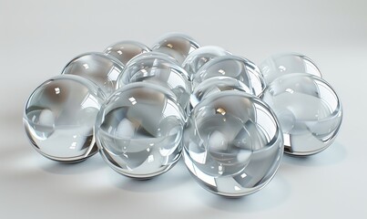 Wall Mural - glass balls on white background.