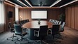 © Александр Бердюгин - A contemporary conference room with large screens and modern lighting, ideal for collaborative work and strategic planning