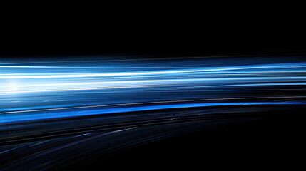 Wall Mural - Abstract Blue curved lines on a black background
