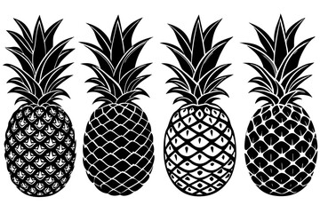 Sticker - Pineapple Vector Silhouette vectors