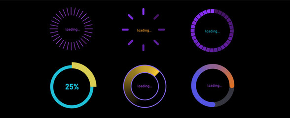 Wall Mural - Loading bar concept. Progress data for upload or download. Techmology concept. Vector art.Vector art.