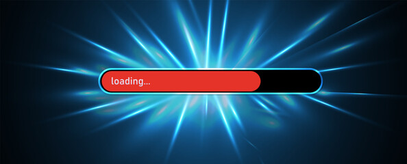 Wall Mural - Loading bar concept. Progress data for upload or download. Techmology concept. Vector art.Vector art.