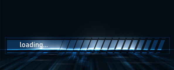 Wall Mural - Loading bar concept. Progress data for upload or download. Techmology concept. Vector art.Vector art.