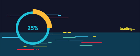 Wall Mural - Loading bar concept. Progress data for upload or download. Techmology concept. Vector art.Vector art.