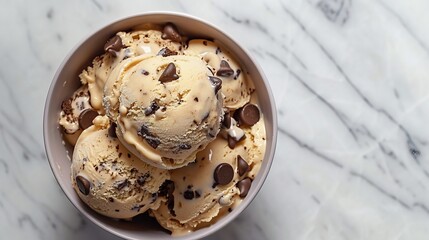 Wall Mural - A bowl of vegan cookie dough flavoured ice cream