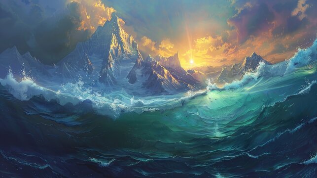 The mountain ranges the sunlight and the depths of the ocean