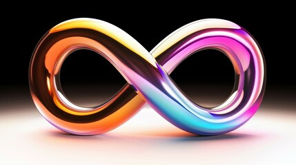 Wall Mural - A colorful, shiny, and twisted infinity symbol, infinity sign concept