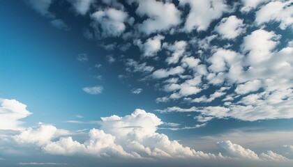 Wall Mural - real day sky rnatural blue sky during daytime with white light clouds freedom and peace cloudscape blue sky