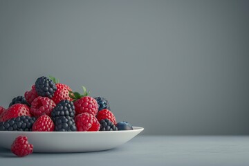 fresh juicy berries in a plate Generative AI