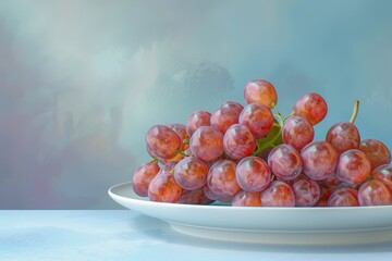 fresh juicy grapes in a plate Generative AI