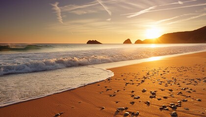 Wall Mural - serene beachside bliss at golden hour