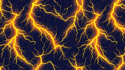 Wall Mural - a vibrant seamless pattern background featuring yellow lightning bolts